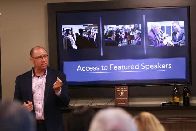Jeffrey Klubeck Speaking at a Frequent Knock Business Networking Event