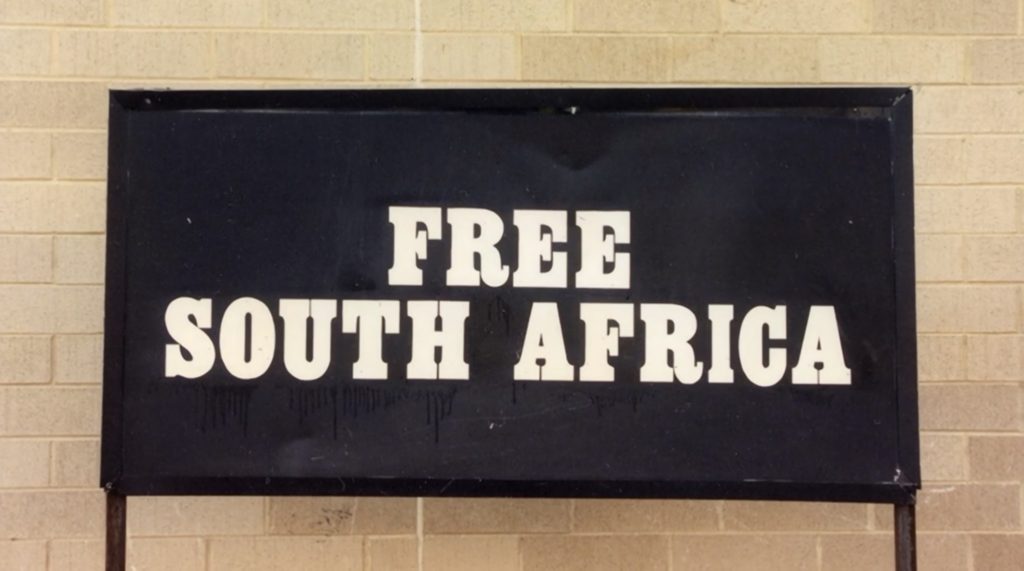 "Free South Africa" Sign - Mandela in Chicago